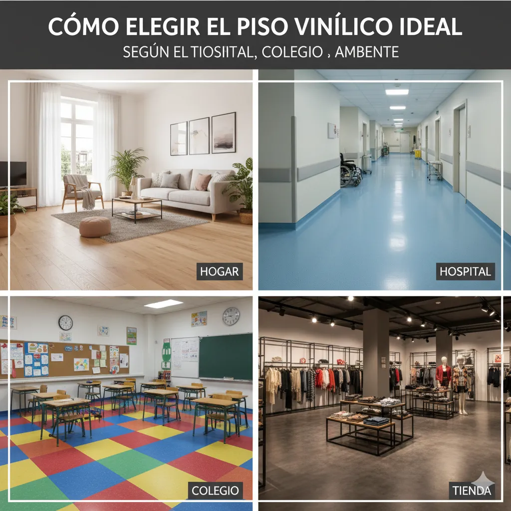 Cómo elegir el piso vinílico ideal según el tipo de ambiente (hogar, hospital, colegio o tienda)