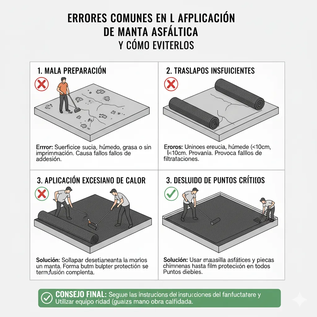Errores comunes en la aplicación de mantas asfálticas y cómo evitarlos
